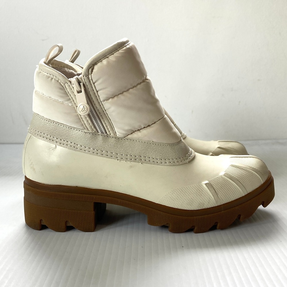 Sperry Syren Ascent Round Toe Boots Off White Womens 7.5